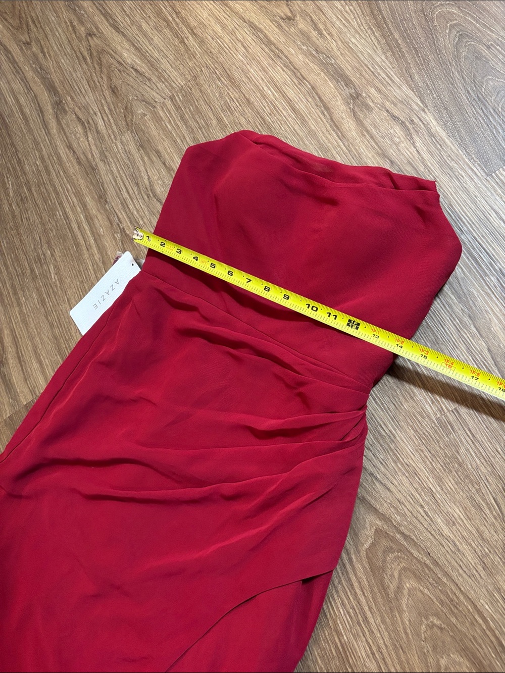 NWT Azazie Leonis burgundy Formal Gown Slit bridesmaid dress removable straps 4 - Picture 11 of 15